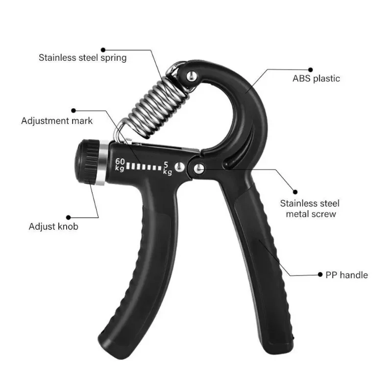 10~135lbS Adjustable Hand Grip Strengthener Forearm Exerciser Finger Rehabilitation Gym Accessories Hand Trainer Gripper Sport