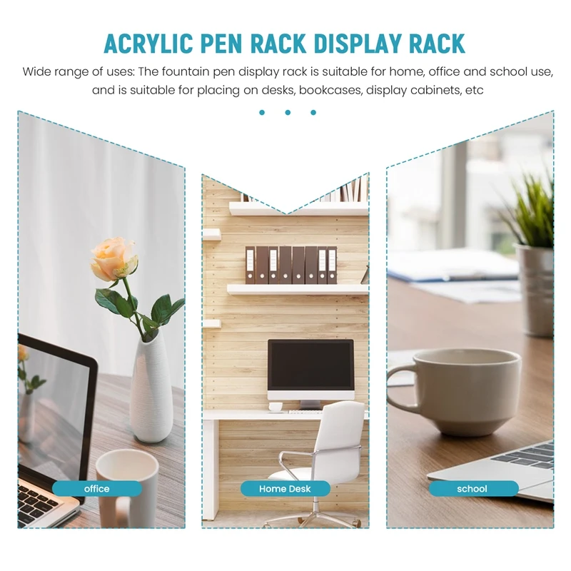 A27Q-2 Pcs Acrylic Electronic Pen Holder Pen Display Stand Pencil Display Holder Fountain Pen Ballpoint Pen Display Rack