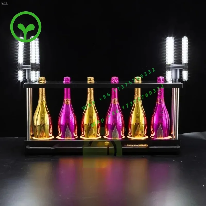 26 StyleBeer And Champagne Bottle Display Racks Presenter Bar Six Bottles Metal Champagne Carrier With Sparkler