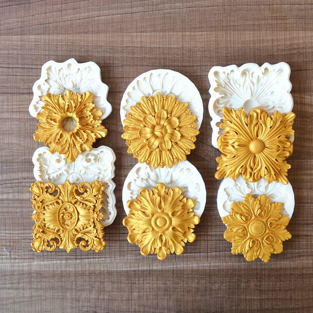 Silicone Mold European Style Relief Decorating Tools For DIY Baking Cupcake Chocolate Cake Fondant Moulds Baroque