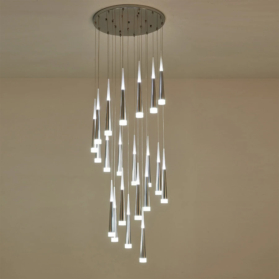 Modern Staircase Chandelier Ceiling Interior Lighting Long Stair  Hanging Lamp Suspended s luminaire light