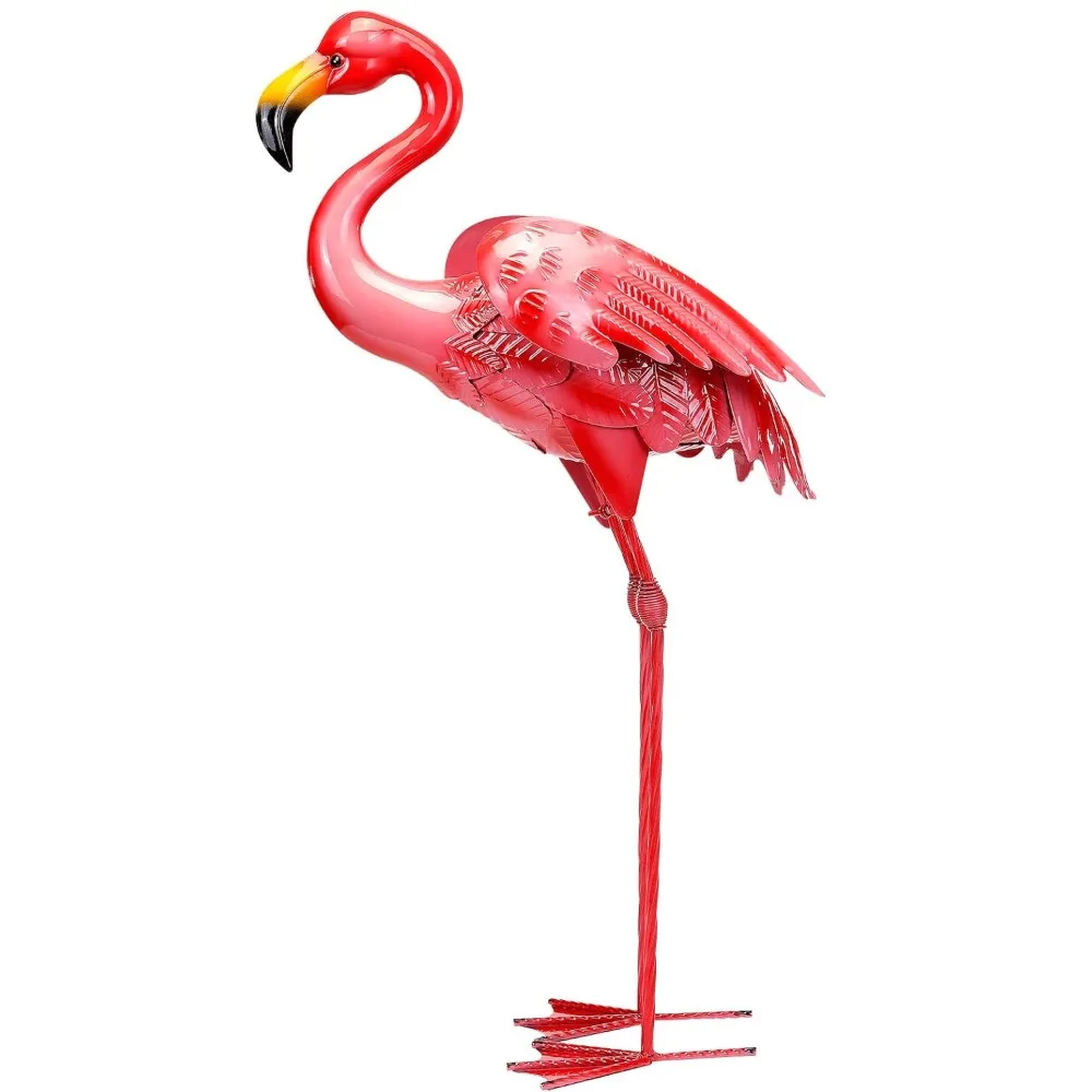 

Outdoor Flamingo Statues and Sculptures, Garden and Courtyard, Metal Birds, Yard Art, Statue Figurines, 33in, Room Decor