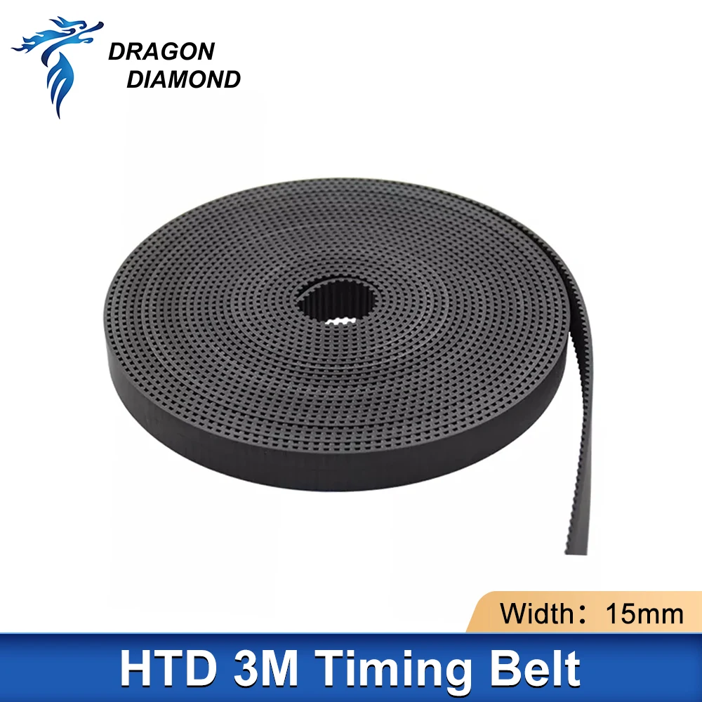 HTD-3M Open Timing Belt Width 15mm 20mm PU Transmission Belt Strap Synchronous 3M Belt For Co2 Laser Engraving Cutting Machine