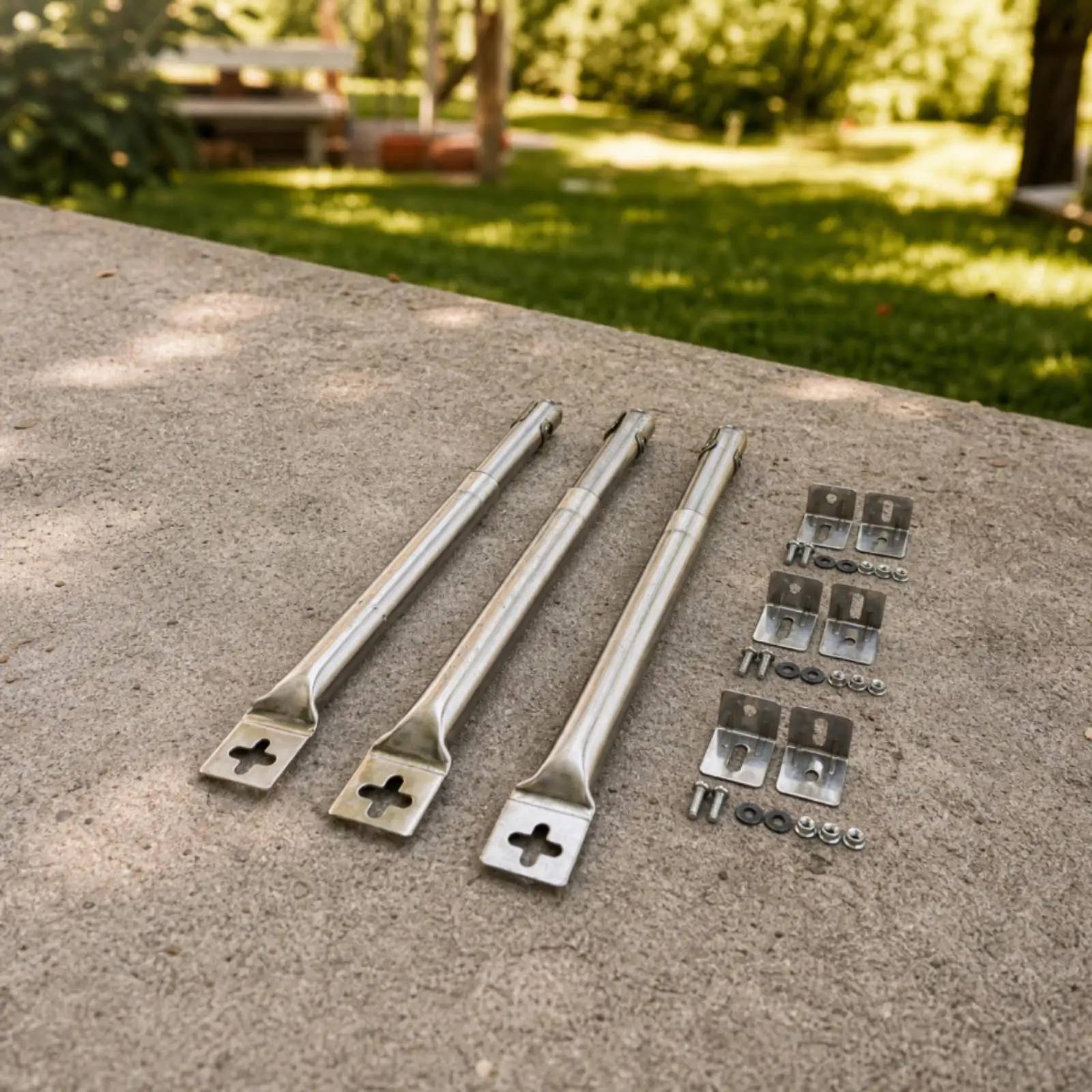 Gas BBQ Burner Replacement 3 Pack Stainless Steel Tubular Burner for Outdoor Grill Cooking with Mounting Screws