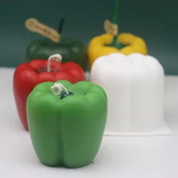 シミュレーション野菜の甘いコショウ型自家製アロマキャンドルムースケーキ樹脂キャンドル作り用品