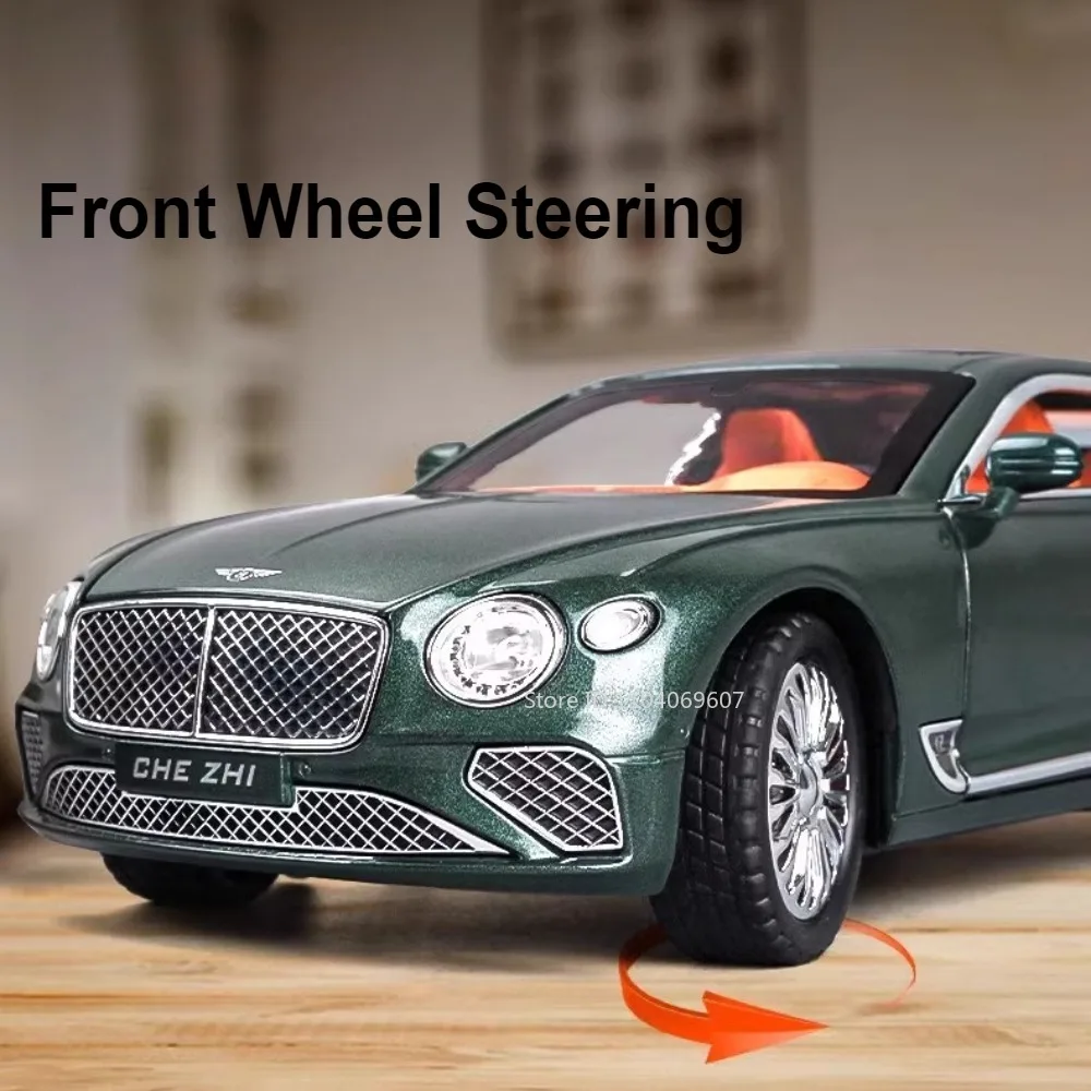 1:24 Scale Continental GT Alloy Car Model Toy Pull Back Diecast Metal Sports Cars Models Simulation Sound Light Collection Gifts