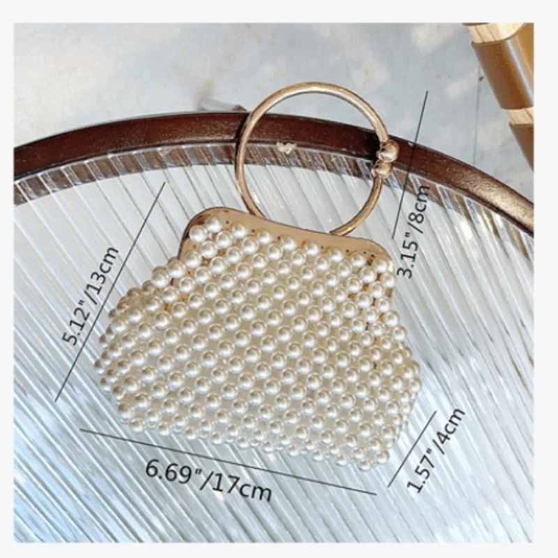 Luxury Female Pearl Evening Bags Women Banquet Mini Handbags Wedding Dinner Party Clutch Purses Fairy Holiday Top Handle Bags