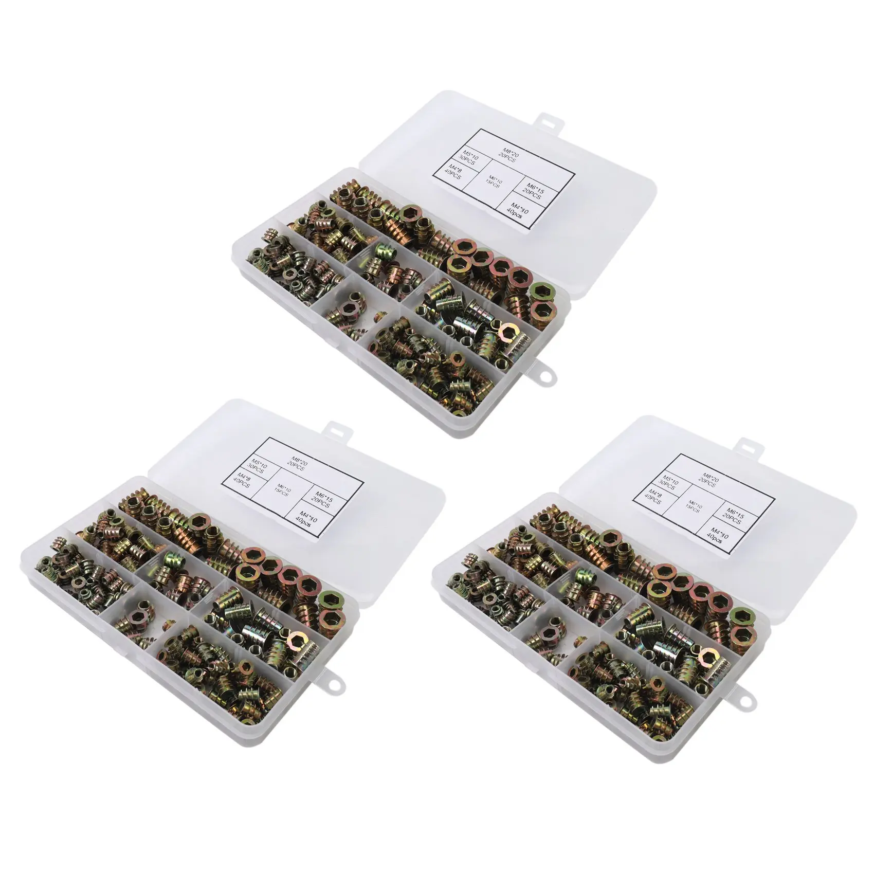 

AB15-Threaded Inserts Nuts, Wood Insert Assortment Tool Kit, /M5/M6/M8 Furniture Screw Inserts Bolt Fastener(495 PCS)