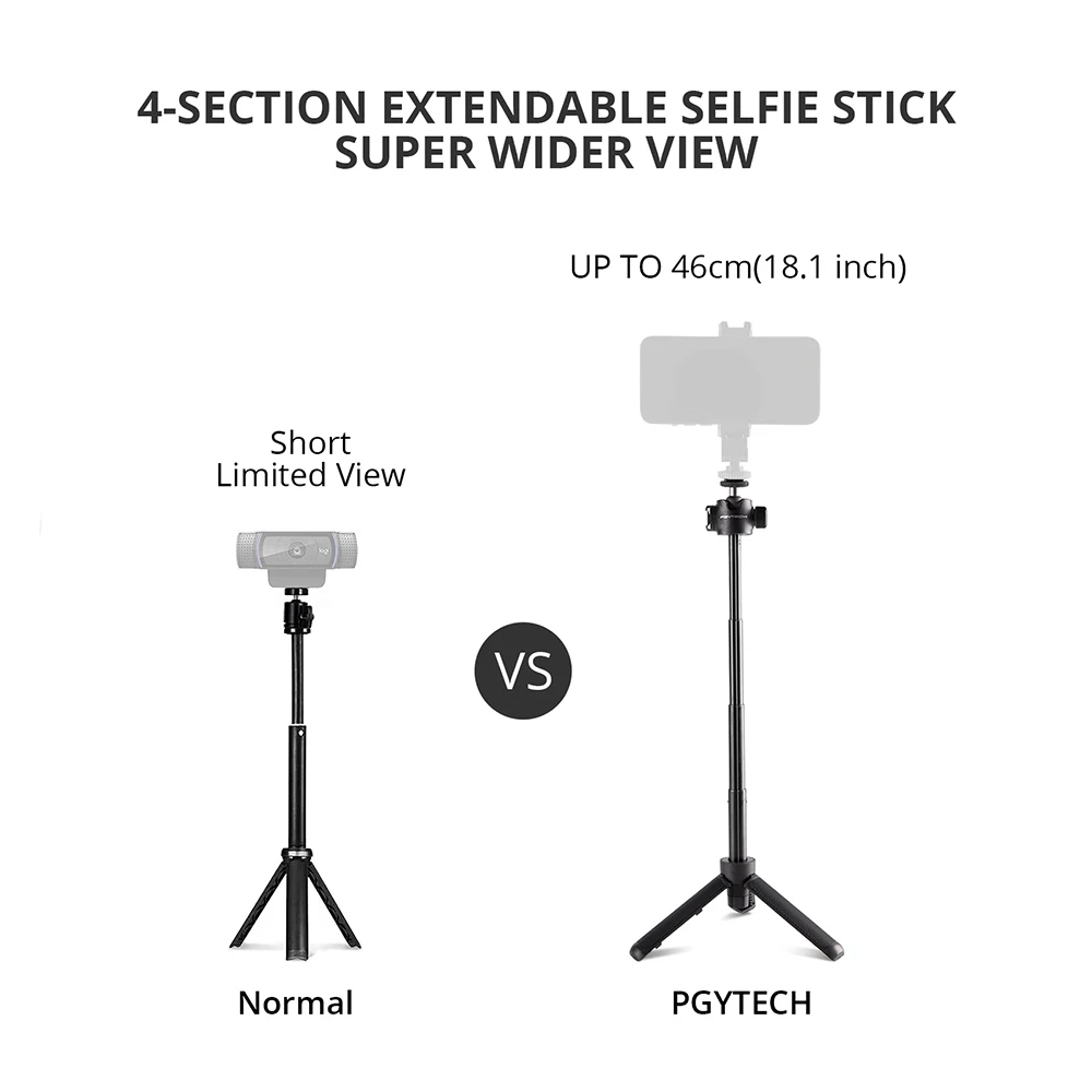 PGYTECH Extension Pole Tripod Foldable Monopod Phone Holder Desktop Tripod For Smartphone iphone New