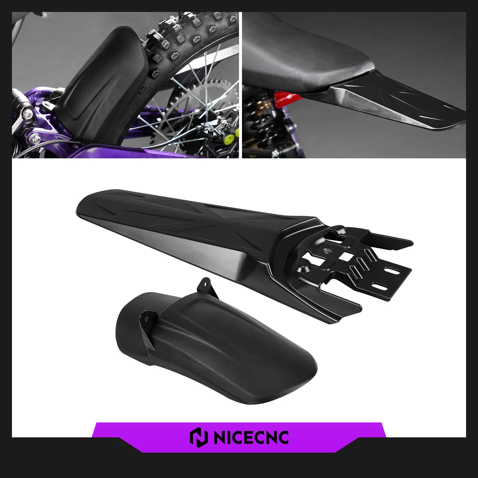 

NICECNC For 2025 2024 Sur-Ron Light Bee X Surron Light Bee S Surron Ebike Rear Wheel Fender Extended Longer Rear Mud Guard Kit