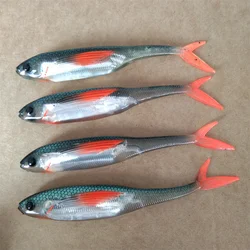 4Pcs/lot 12cm 9g Fishing Soft Bait Fork Tail fish Fishing Lures Rainbow Color Fishing Spinner Bait
