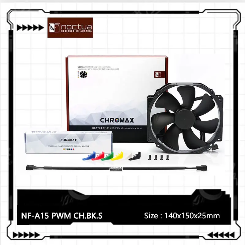 

Noctua NF-A15 PWM Black 12V/4Pin Intelligent Speed Regulation SSO2 Magnetically Stable Bearing 140X150X25mm Case Fan Ultra-Quiet