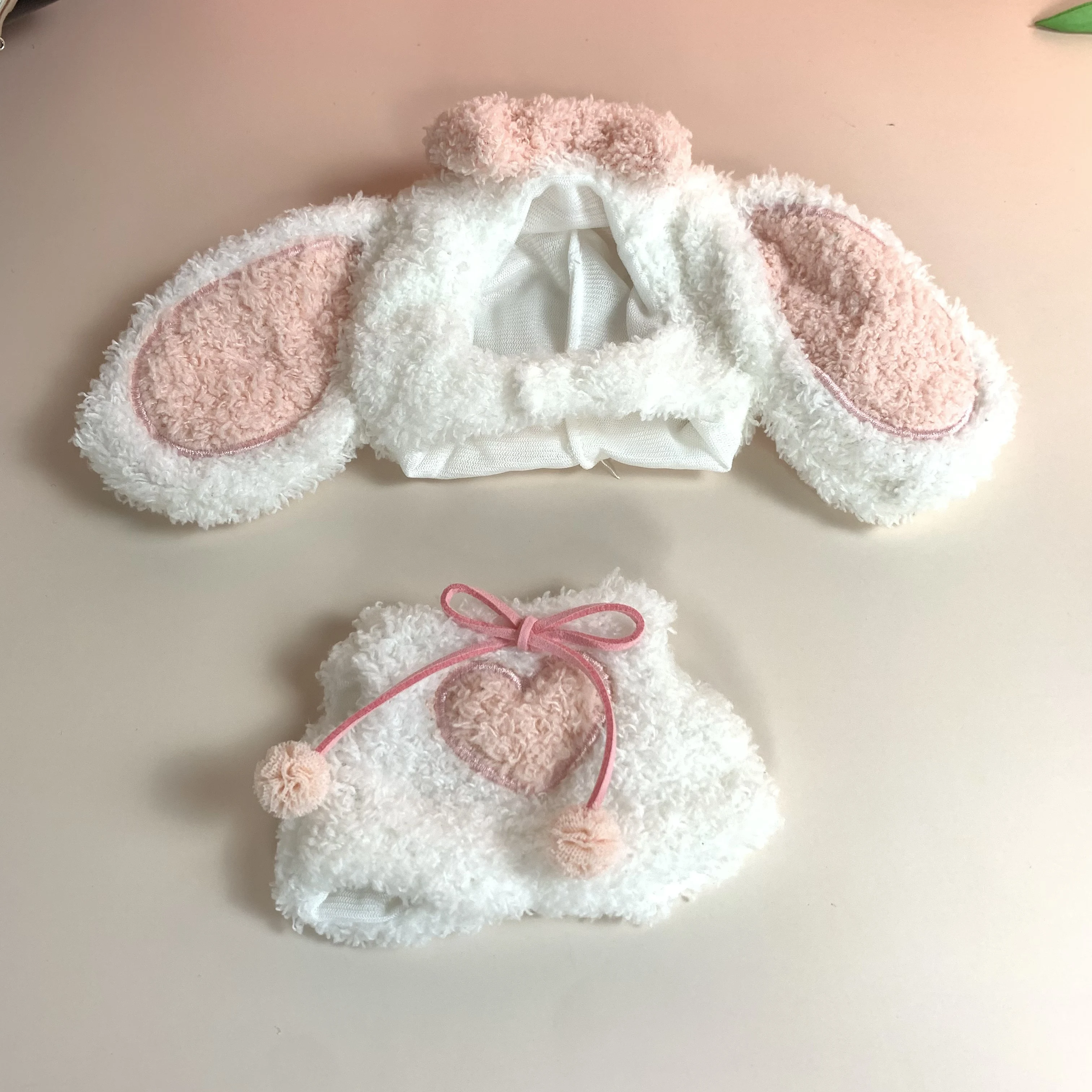 17cm Labubu Blind Box - Handmade Plush Bear Costume Set (Keychain Doll Outfit)