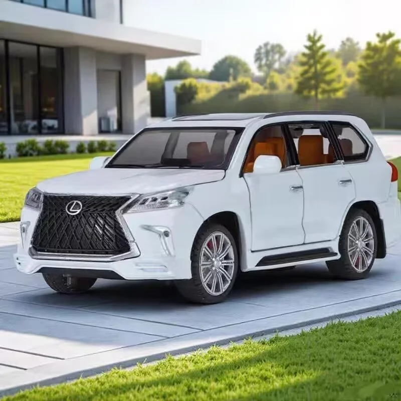 

HAOCHI 1/32 Lexus LX570 SUV Alloy Car Model Diecasts Metal Off-road Vehicles Car Model Simulation Sound and Light Kids Toys Gift