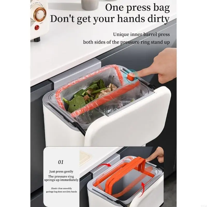 9L Kitchen Compost Bin with Lid Compost Bin Gabage Bin Perfectly for Countertop or Under Sink Storage B95B