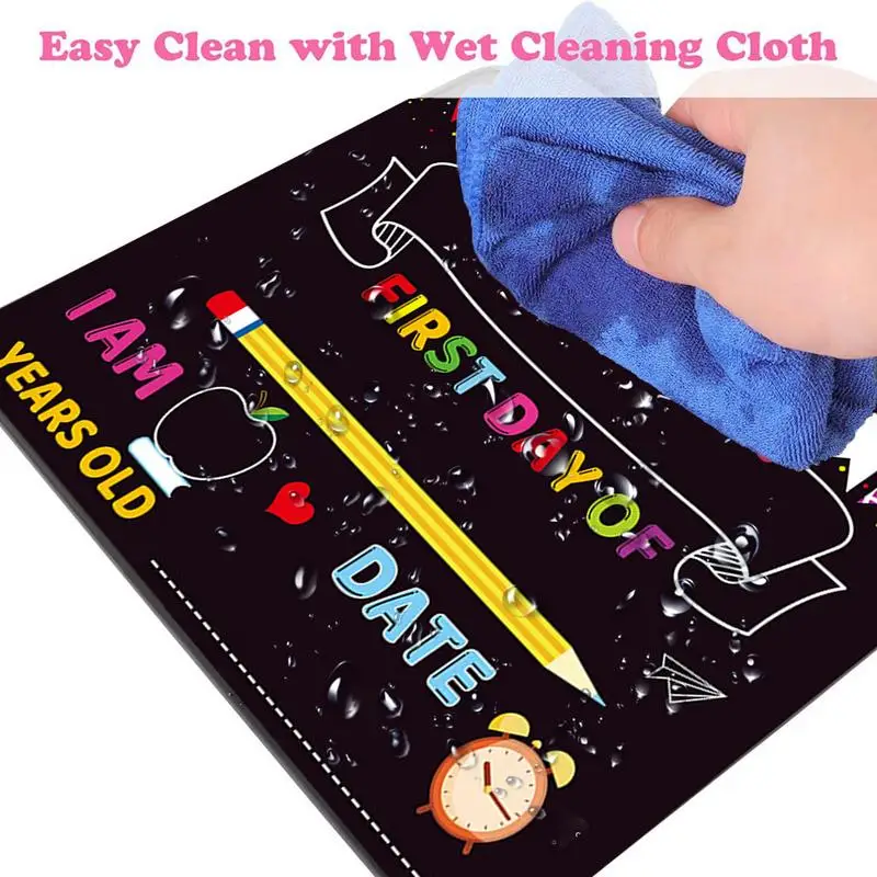 Back To School Board Double-Sided Back To School Signs First And Last Day 10 X 12 Reusable Back To School Sign Photo Prop Back