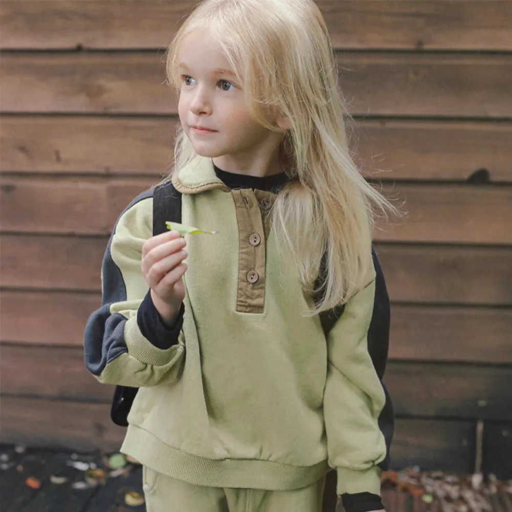 

Новинка осени 2023 года, повседневный комплект спортивной одежды для девочек, хлопковая детская толстовка с длинными рукавами + штаны, костюм из 2 предметов, одежда для малышей