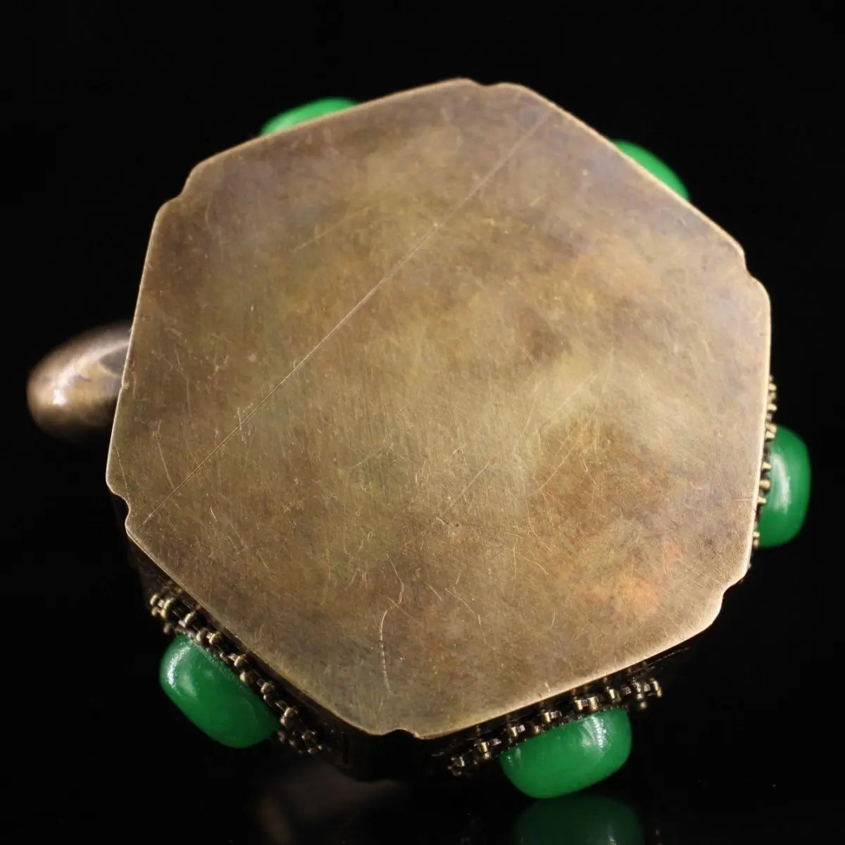 Collection of old pure copper handmade inlaid with gemstones Liu Xiaowen room Water drop weight: 153 grams