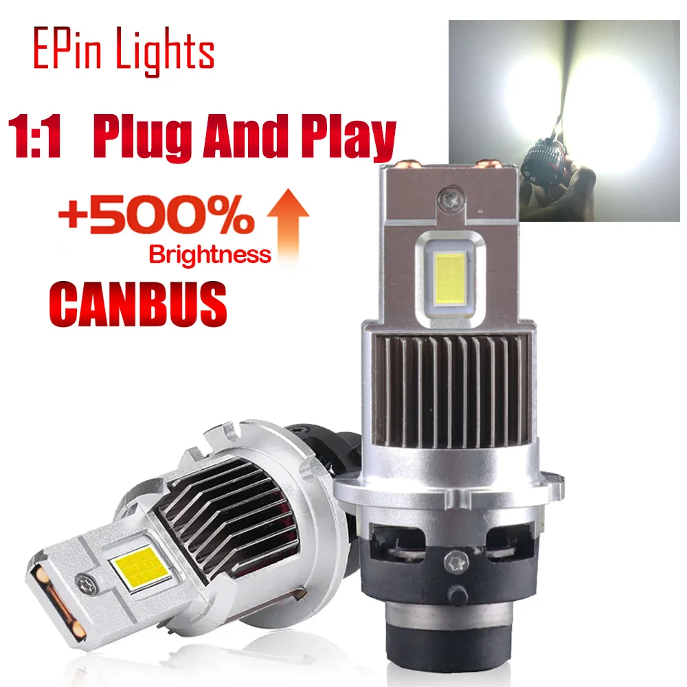 Canbus D4S LED D2S المصباح ، 1:1 زينون HID ، D1S ، D3S ، D2R ، D4R ، 6000K ، التوصيل والتشغيل ضوء السيارة