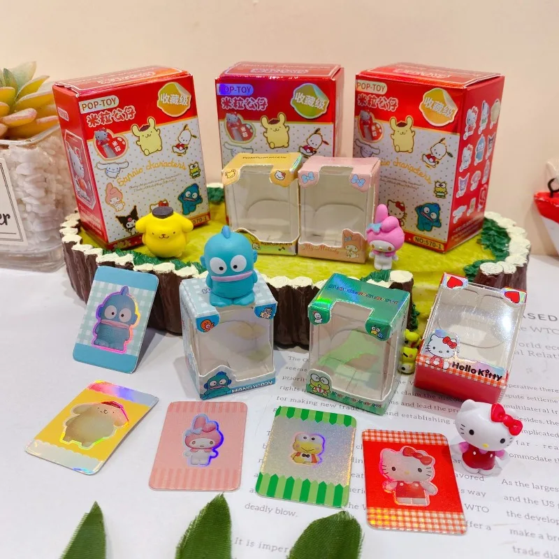 12 pçs novo dos desenhos animados olá kitty figura de ação modelo bonito kuromi modelo colecionável brinquedo decoração do quarto ornamento desktop brinquedos presentes