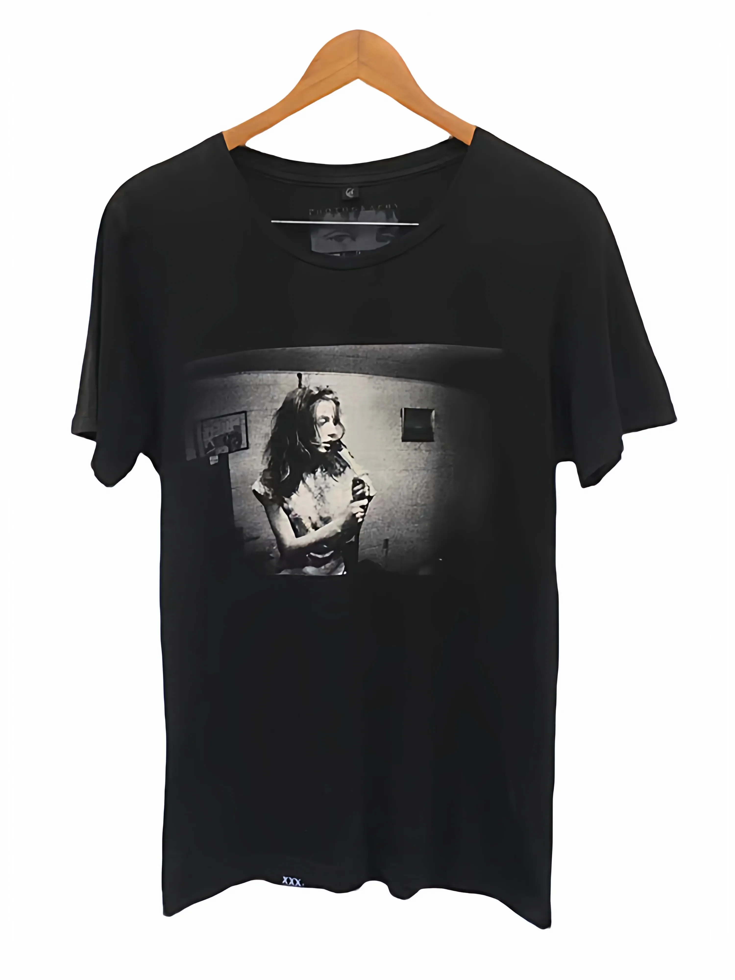 

Hysteric glamour black and white photography portrait print pattern short sleeve t-shirt