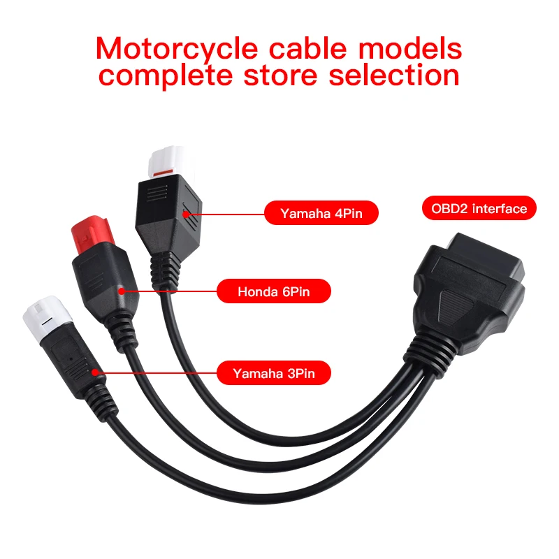 Диагностический кабель Canbus 3 в 1 для мотоцикла Yamaha 3pin/4pin Honda 6pin OBD