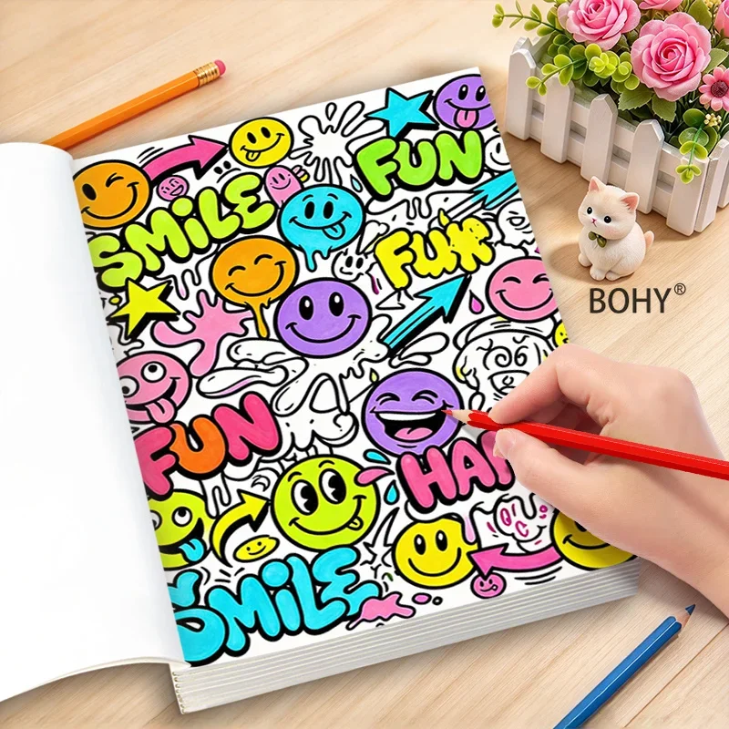 1 Fun Monster Sketching and Coloring Book, Total 22 Pages, Adult Home Graffiti Decompression, Coloring To Release Imagination
