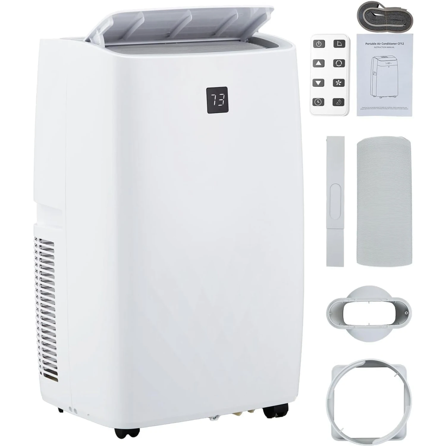 14,000 BTU 4-in-1 Portable Air Conditioner - Cooling, Dehumidifier, Fan & Sleep Mode - Quiet, 24H Timer, Remote, Window Kit - For Rooms up to 750 Sq.Ft - White