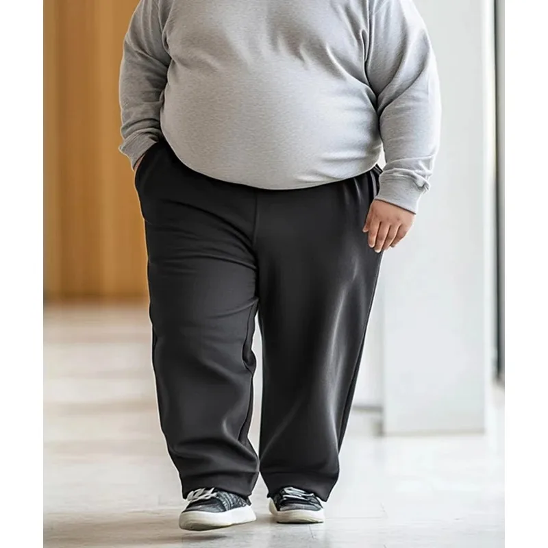 

Мужские длинные брюки размера плюс 5XL 6XL 7XL 100-200 кг Осенние черные брюки прямого кроя Повседневные свободные брюки большого размера Мужская одежда
