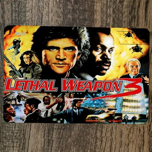 Letreiro de Metal para Videogame Lethal Weapon 3 Arcade