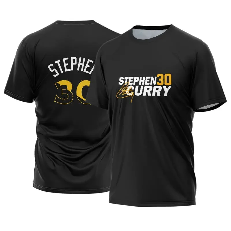 Warriors Basketball T-Shirt Curry Jersey No. 30 Maillot Fashion Sportswear 3D Printing Breathable Comfortable Casual Sports