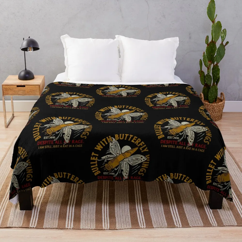 Bullet With Butterfly Wings Throw Blanket Retros Sleeping Bag Luxury St Luxury Throw Blankets