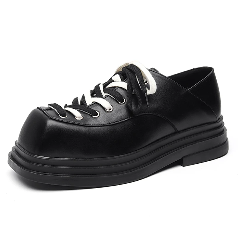 

Мужские туфли дерби из искусственной кожи на толстой подошве с квадратным носком, модные, для парикмахеров, для банкетов