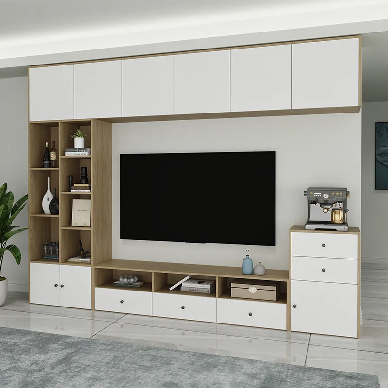Customized solid wood TV cabinet, combined wall cabinet, multi-functional household simple small apartment, Nordic living room