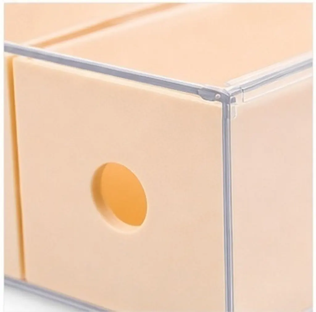 4-Compartment Transparent Desktop Drawer Organizer Box Stackable Glasses Storage Box for Office Bedroom Bathroom Vanity Jewelry