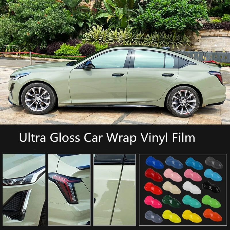 New Car Sticker Glossy Brown  Carbon Fiber Vinyl Wrap