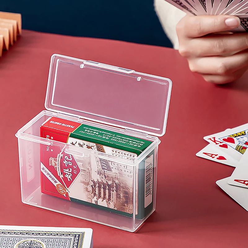 Blulu 100er Set Leere Durchsichtige Kunststoff-Kartenboxen – Snap-Verschluss, Aufbewahrungsbox Für Spielkarten & Kleines Zubehör Kartendeck Boxen