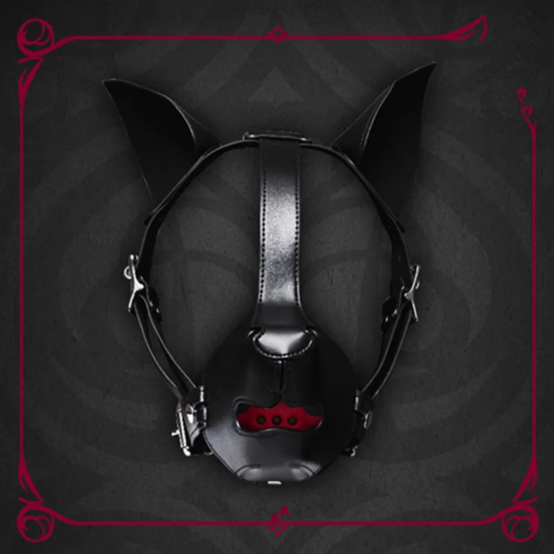 BDSM Puppy Play K9 Bondage Kit Dog Hood Binding band Mouth Ball Role-Playing Mask