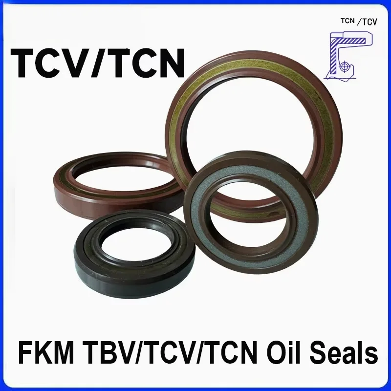FKM TBV/TCV/TCN Oil Seals,ID 12-34mm 250°C,High Pressure Rotary Seals for Hydraulic Motors/Pumps/Gearboxes (Wear-Resistant)