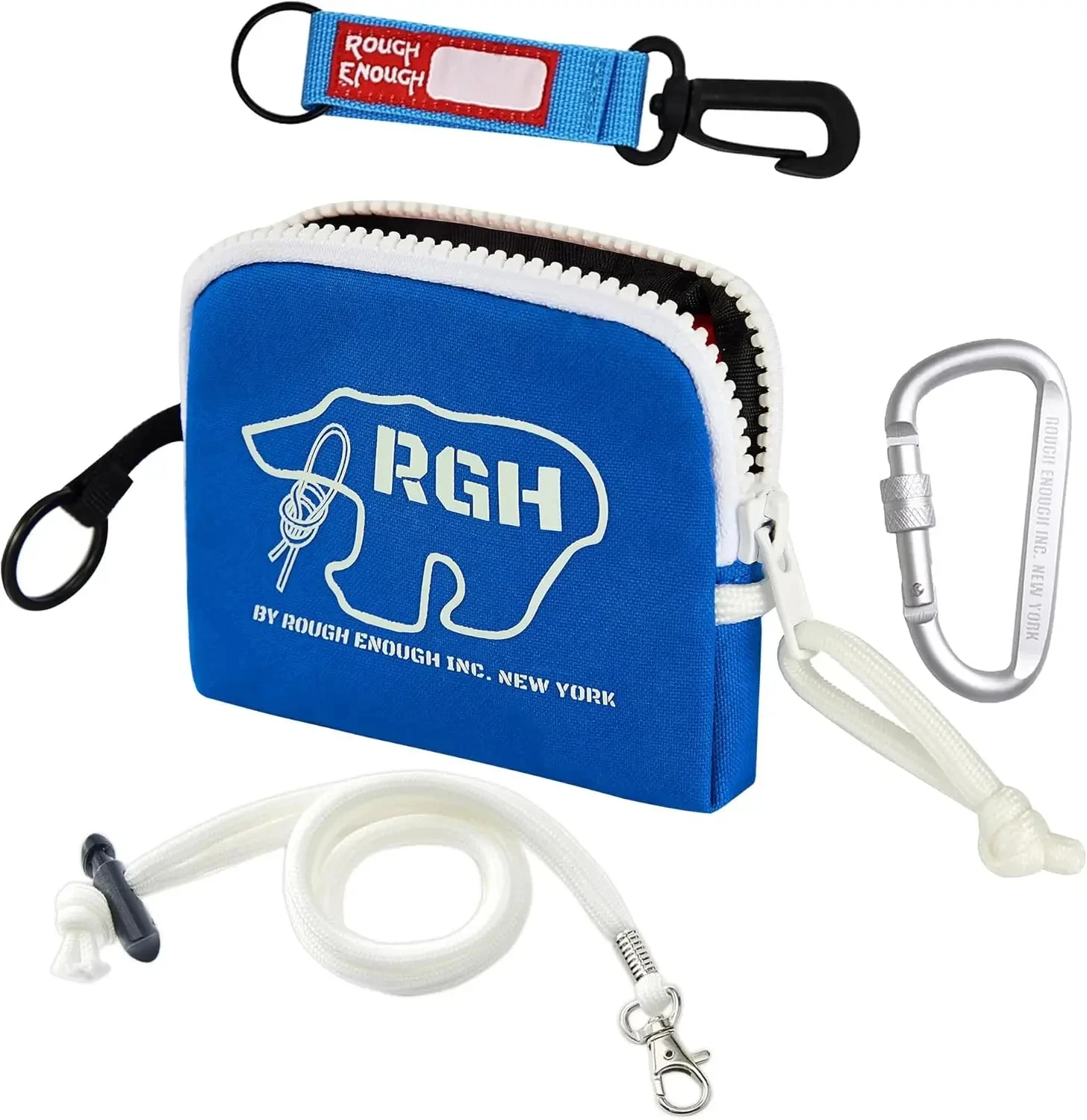 

Прочный маленький кошелек-брелок из вощеного холста для монет и карт для детей и подростков, синий