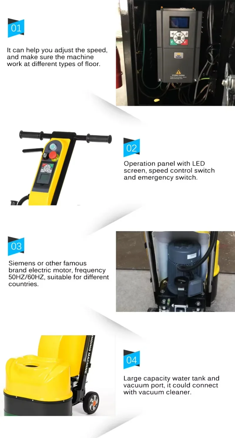 Walk Behind Hand Push 540mm Concrete Grinder 4KW Single Phase Electric Diamond Disc Concrete Polishing Machine Floor Polisher