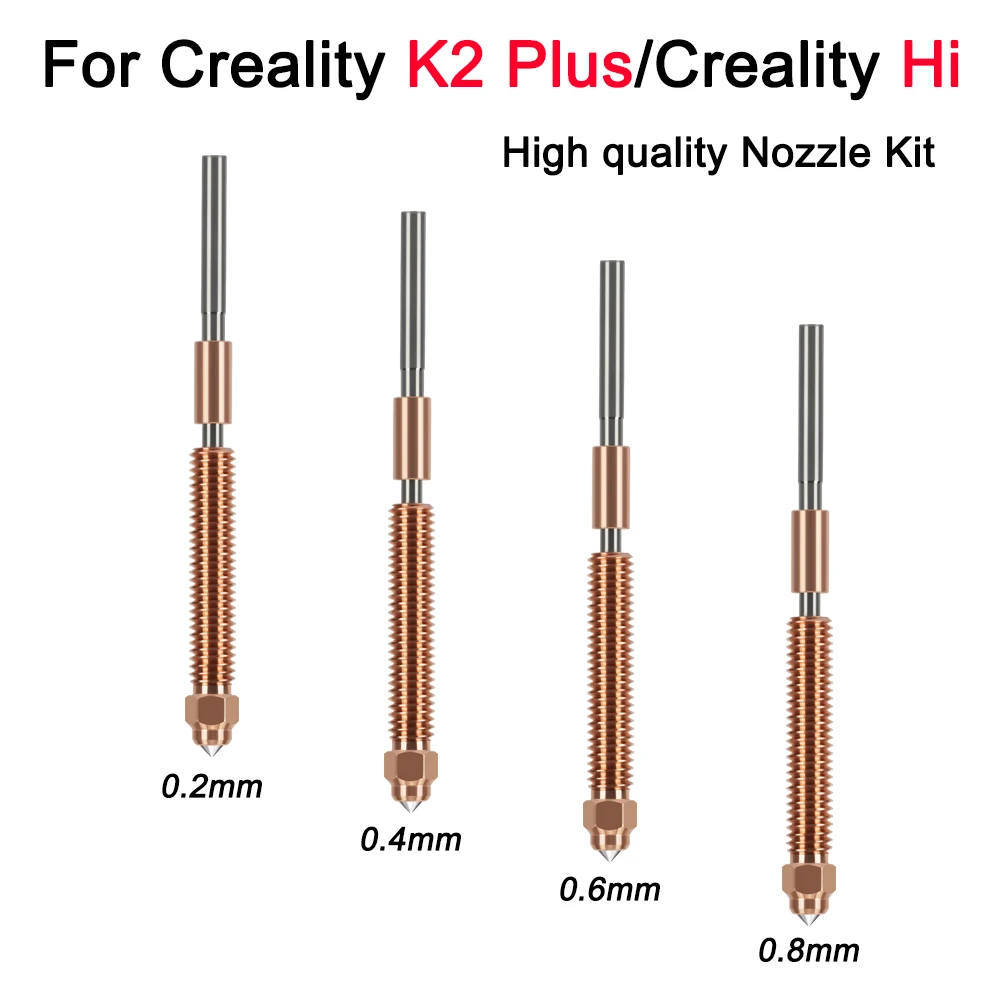 

Сменный комплект сопел для Creality K2/K2 Plus/K2 Hi, быстросъемный, цельнометаллический, для хотэнда Creality Hi, аксессуары