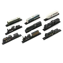 1/300 Steam Locomotive Motor Car Mini Train 7cm 4D Plastic Assemble Model Collection Ornaments Toy for Kids 9pcs/set