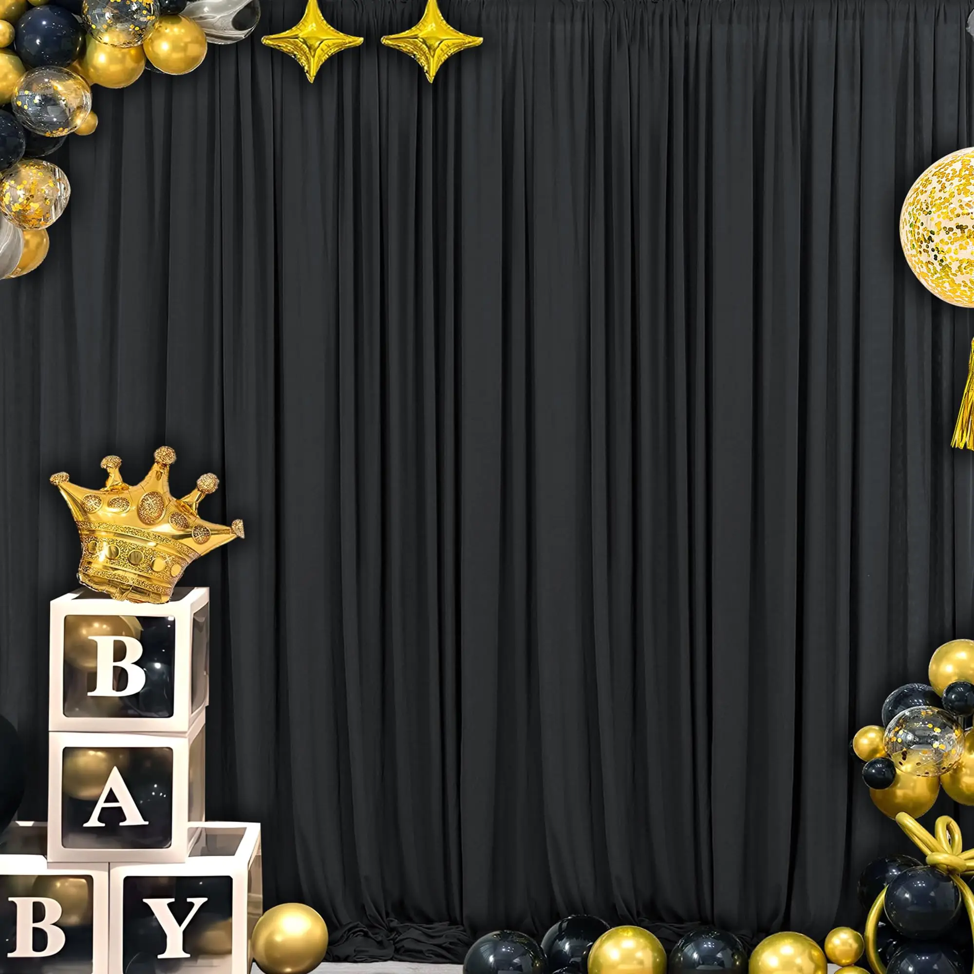 Hintergrundvorhänge Knitterfreie Draperien Stoffdekorationen Foto-Hintergrundtuch für Hochzeit Babyparty Fotografie Bühne Empfang – Detail 14