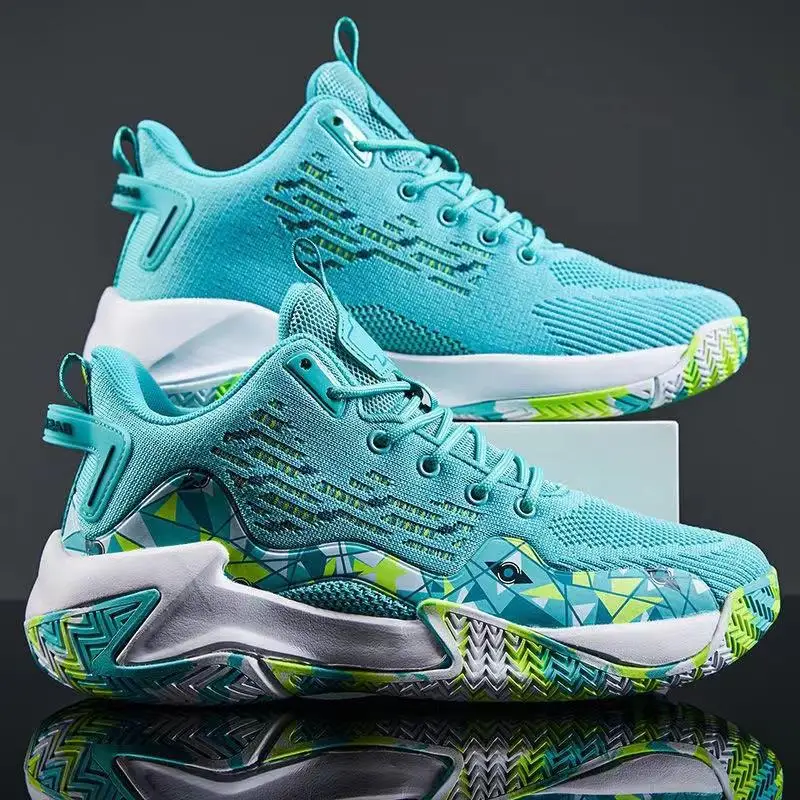 Male2024new plataforma tênis de basquete voar tecido malha respirável tênis fábrica atacado lazer ao ar livre tênis corrida