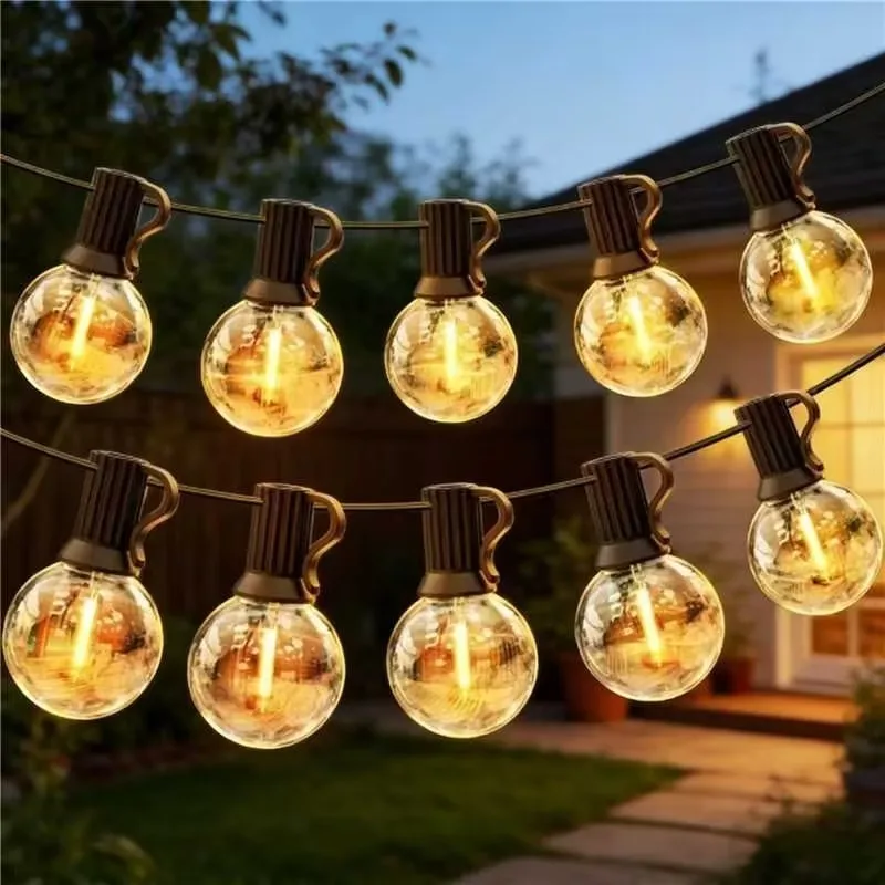 8M/15M G40 LED-Lichterkette für den Außenbereich mit EU-Stecker, bruchsichere Kunststoffbirnen, wasserdicht, für Party, Garten, Hochzeit, Lampenkette