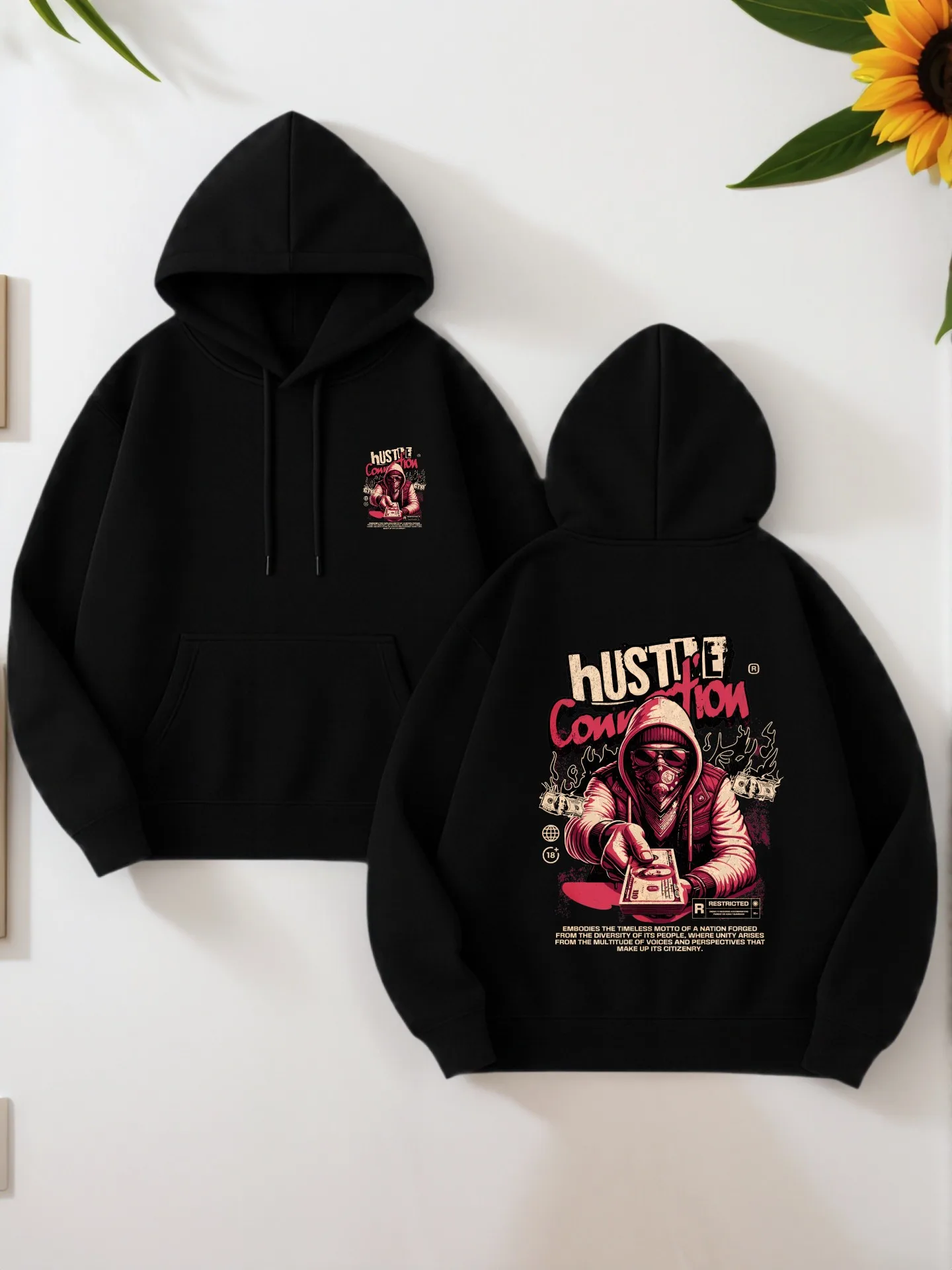 

Мужская толстовка с рисунком, повседневный стиль оверсайз с принтом перьев, мягкая ткань, для повседневной носки, для мужчин