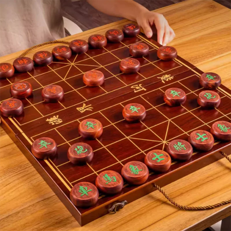 

Wooden Luxury Chinese Chess Board Set Monopoly Vintage Social Games Chinese Chess Travel Xadrez Tabuleiro Jogo Game Accessories