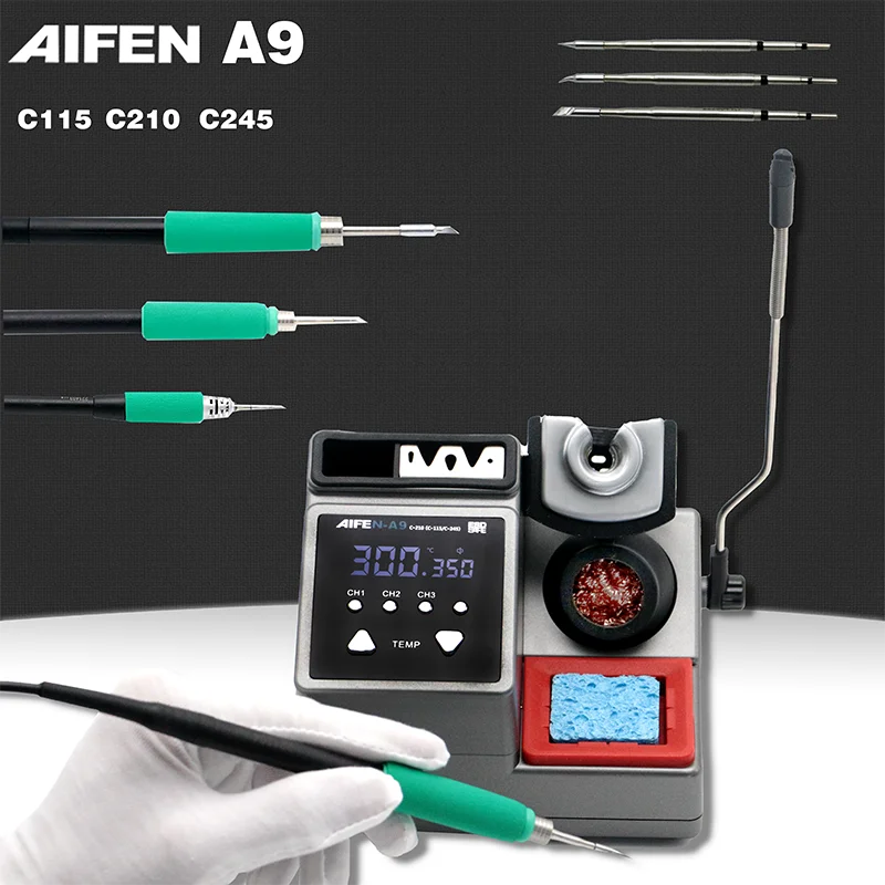 

AIFEN-A9 Lead-Free Soldering Station Compatible C115/C210/C245 Handle Chip Temperature Control For BGA PCB Repair Welding