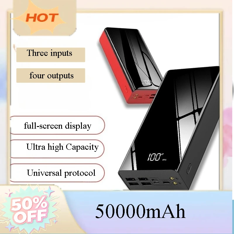 

50000mAh 30000mAh Power Bank Fast Charging Ultra Large Capacity Portable External Battery Charger for Mobile Phones Tablets